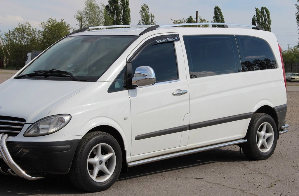 Бічний захист пороги труби Mercedes Vito 2003-2009,1997-03, 2010-14, 2014+ Захист заднього бампера дуги від компанії AUTOAS - фото 1