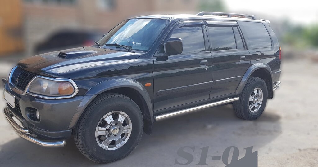 Бічний захист пороги труби Mitsubishi Pajero Sport 1996-2008 Кенгурятник дуги пороги від компанії AUTOAS - фото 1