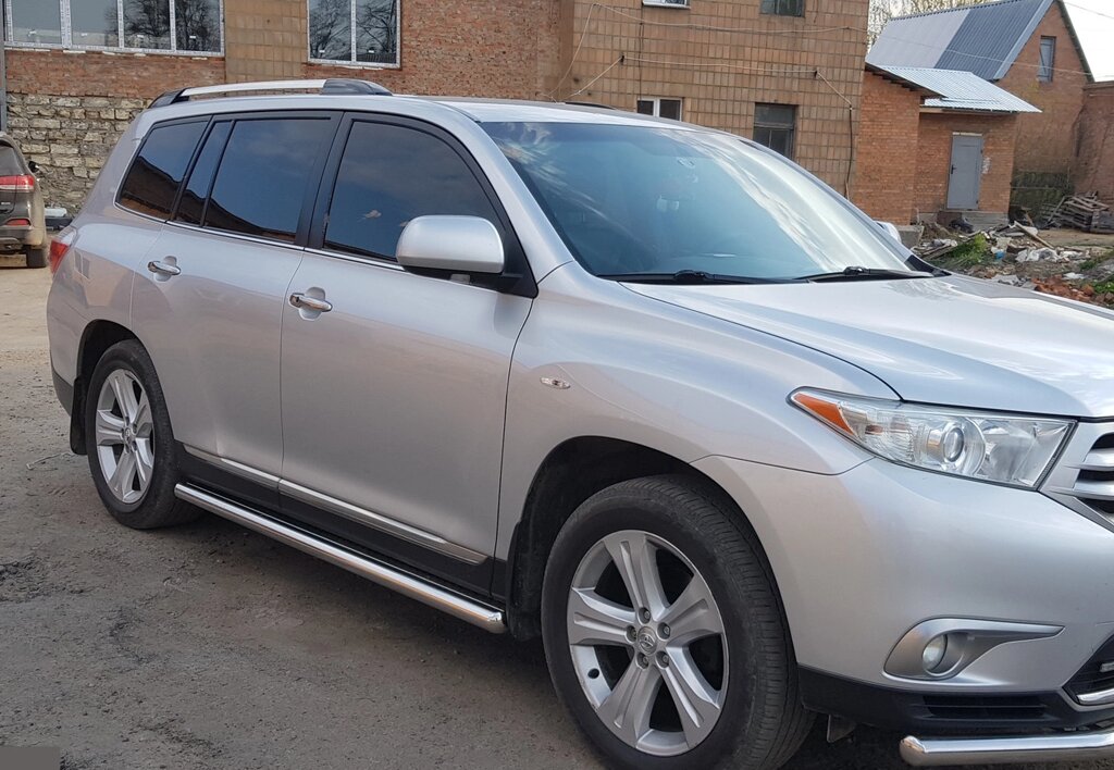 Бічний захист пороги труби Toyota Highlander 2007-2013 кенгурятник захист бампера дуги пороги від компанії AUTOAS - фото 1