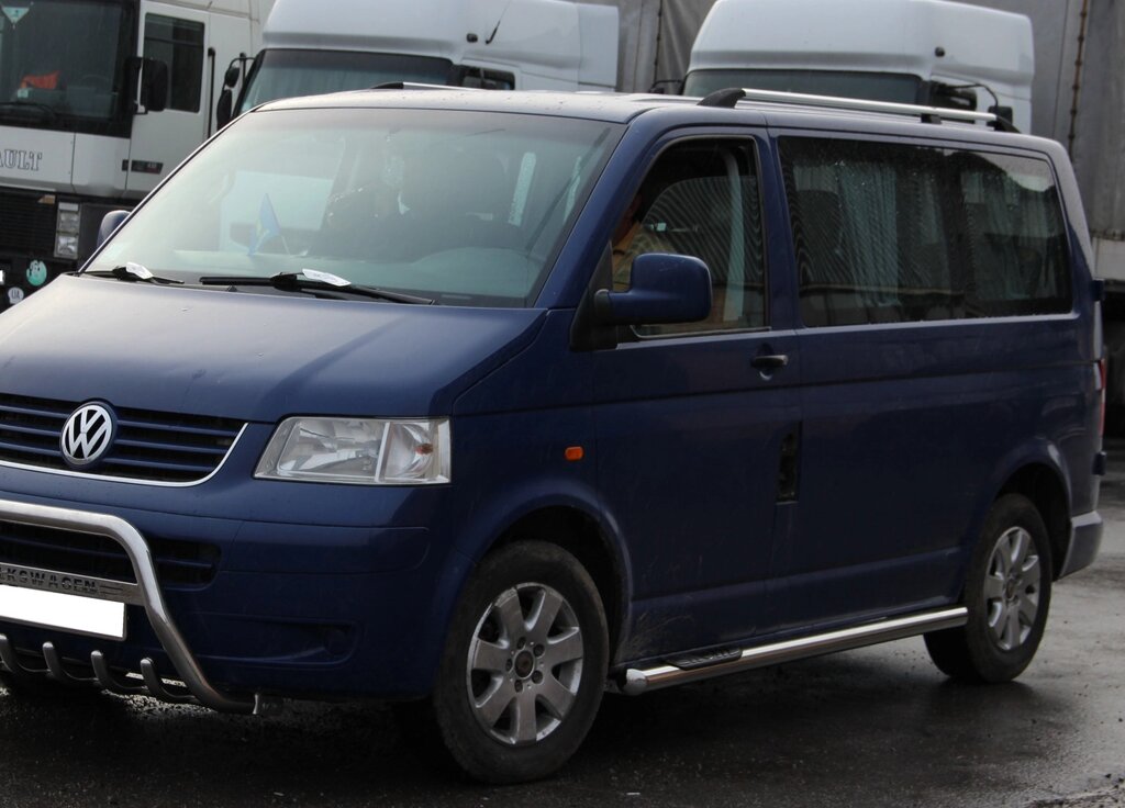 Бічний захист пороги труби Volkswagen T5 2003-2009 кенгурятник захист задня дуги пороги від компанії AUTOAS - фото 1