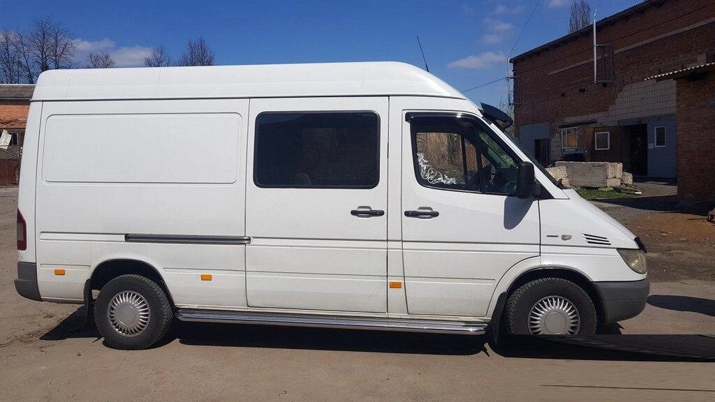 Бокові пороги Premium (2 шт., нерж.) Довга база, d50 для Volkswagen LT 1998 мм. від компанії AUTOAS - фото 1