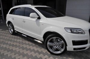 Бічні труби Ø70 (2 шт., Нерж.) d60 з пластиковими вставками для Audi Q5 2008-2017