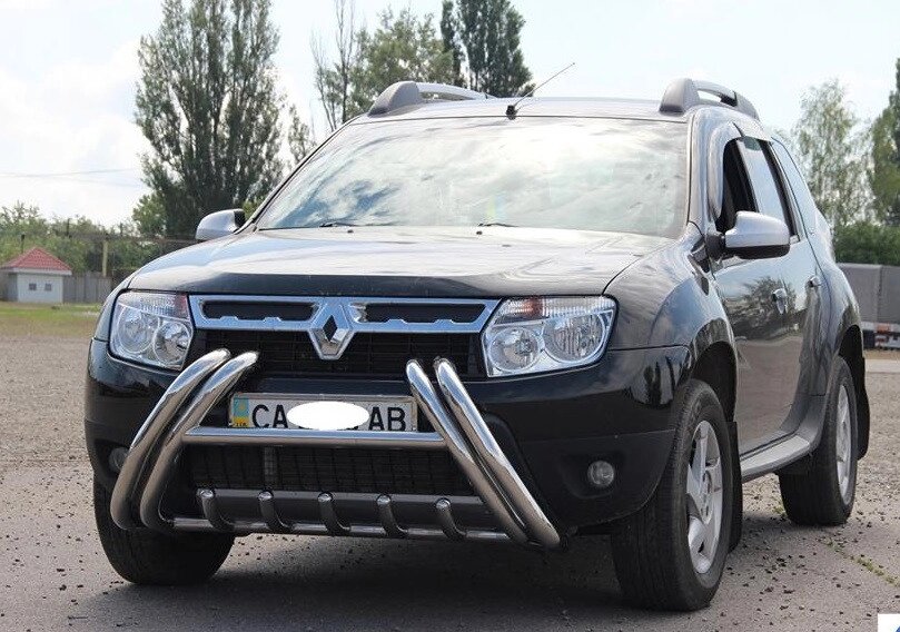 Кенгурятник для Renault Duster 2010-2018 2018+ захист бампера дуги пороги від компанії AUTOAS - фото 1