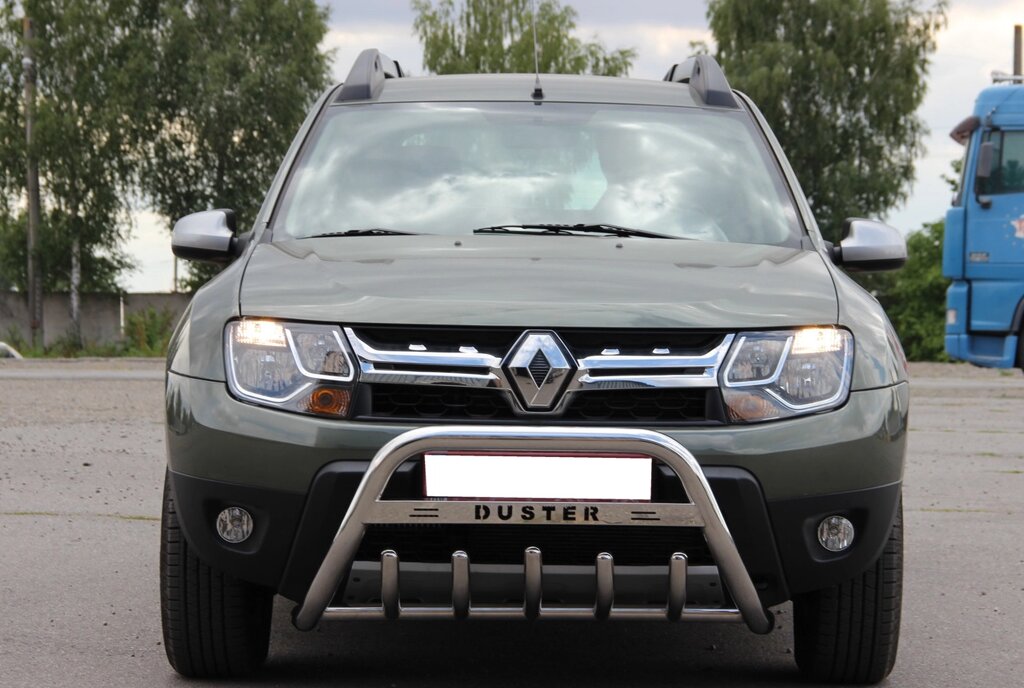 Кенгурятник для Renault Duster 2010-2018 2018+ захист бампера дуги пороги від компанії AUTOAS - фото 1