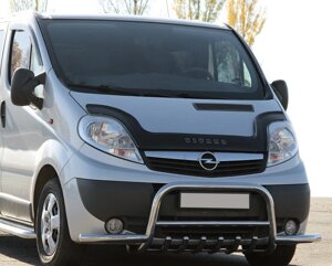 Кенгурятник з вусами WT003-Plus (нерж.) для Opel Vivaro 2001-2015 рр.