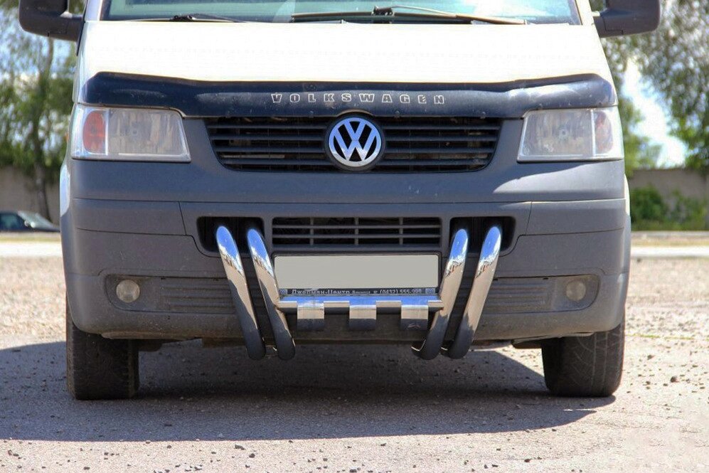 Кенгурятник ST006-15 ніздрі (нерж) для Volkswagen T5 Transporter 2003-2010рр. від компанії AUTOAS - фото 1