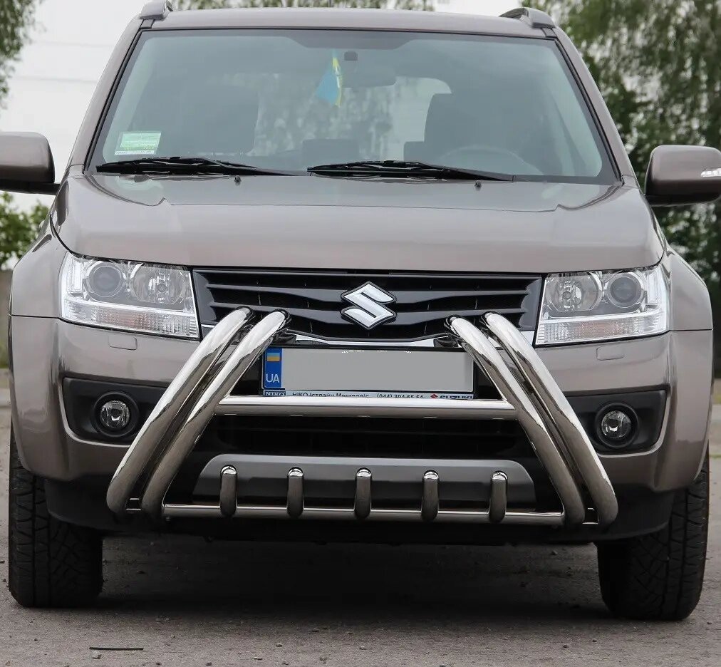 Кенгурятник Suzuki Grand Vitara lI (05-12) з трубою та грилем від компанії AUTOAS - фото 1