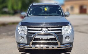 Кенгурятник + УС SHARK для Mitsubishi Pajero Wagon IV 2006+ Захист заднього бампера дуги пороги