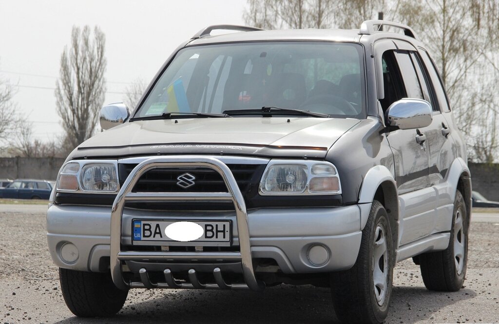 Кенгурятник високий з двома перемичками і грилем для Suzuki Grand Vitara 1997-2005 від компанії AUTOAS - фото 1