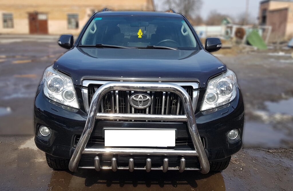 Кенгурятник високий з двома перемичками і грилем для Toyota Land Cruiser Prado 150 2009+ від компанії AUTOAS - фото 1