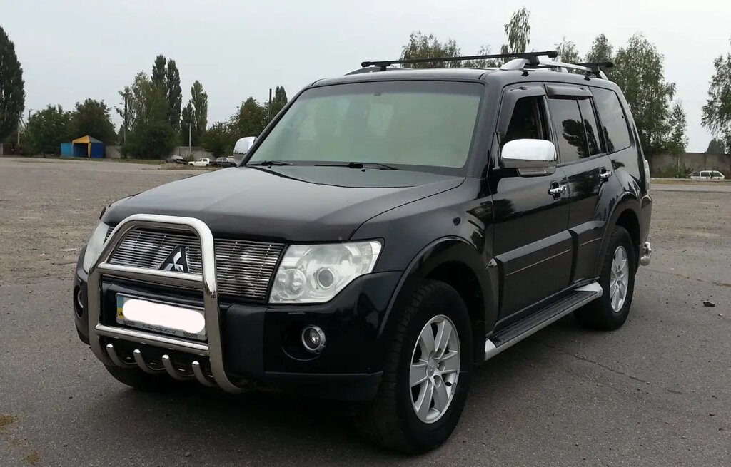 Кенгурятник високий з двома перемичками і грилем Mitsubishi Pajero Wagon 4 (06+) від компанії AUTOAS - фото 1