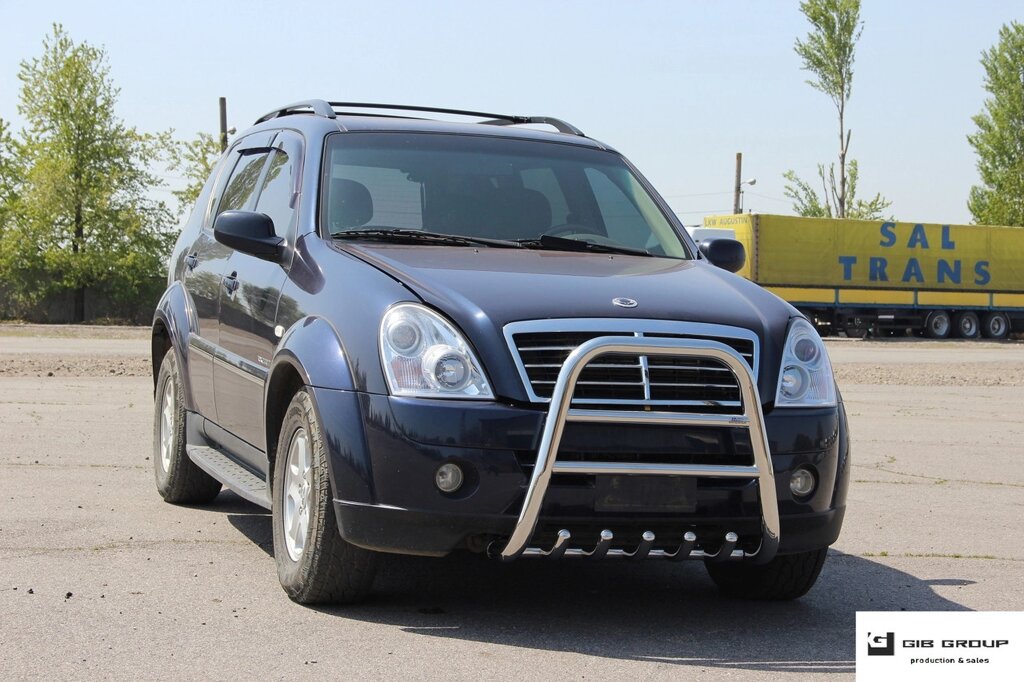 Кенгурятник високий з двома перемичками і грилем Ssang Yong Rexton (06-12) від компанії AUTOAS - фото 1