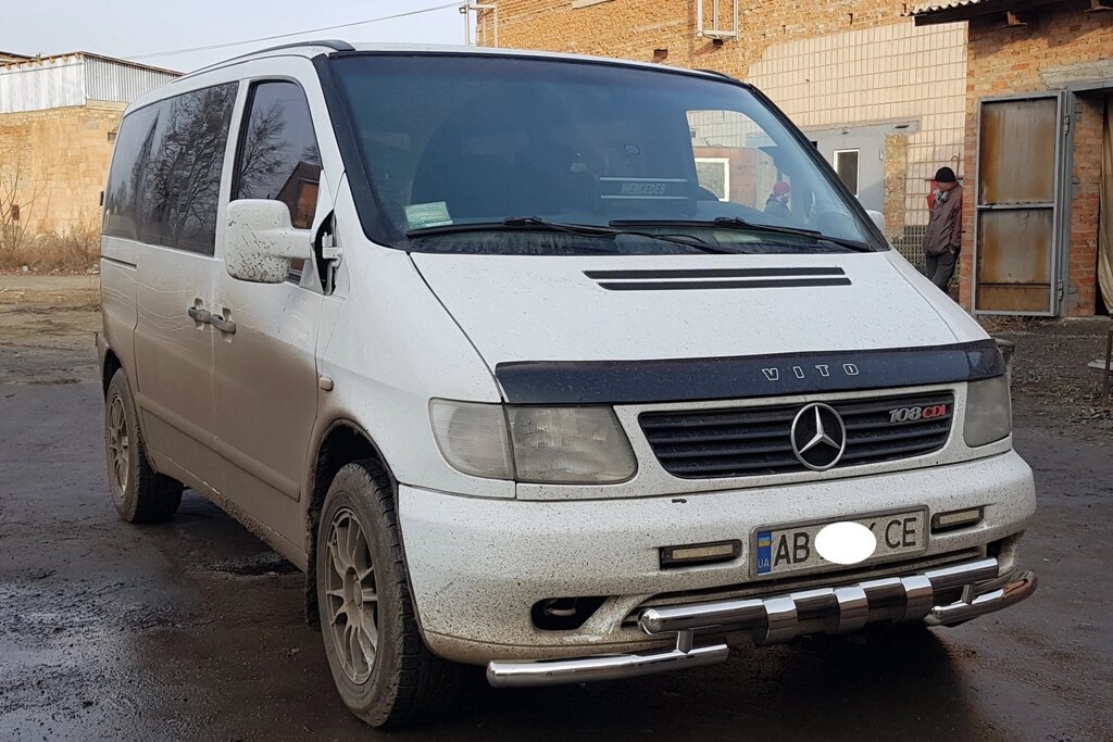 Кенгурятник ВУС SHARK подвійний для Mercedes Vito 1997-03, 03-09, 10-14, 14+ захист заднього бампера дуги пороги від компанії AUTOAS - фото 1