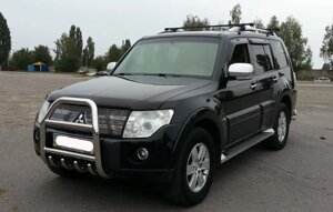 Кенгурятник високий з двома перемичками і грилем Mitsubishi Pajero Wagon 4 (06+