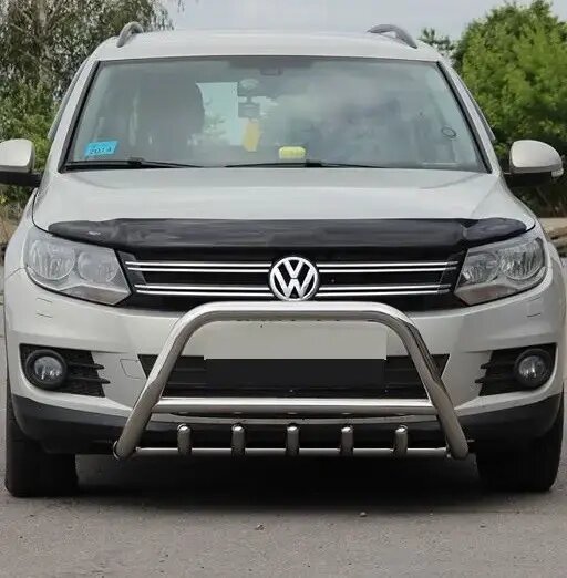 Кенгурятник WT003 (нерж) 60 мм, без напису для Volkswagen Tiguan 2007-2016 рр. від компанії AUTOAS - фото 1