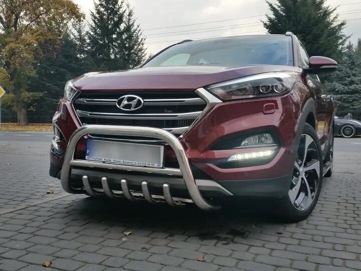 Кенгурятник WT003 (нерж) для Hyundai Tucson TL 2016-2021рр. від компанії AUTOAS - фото 1