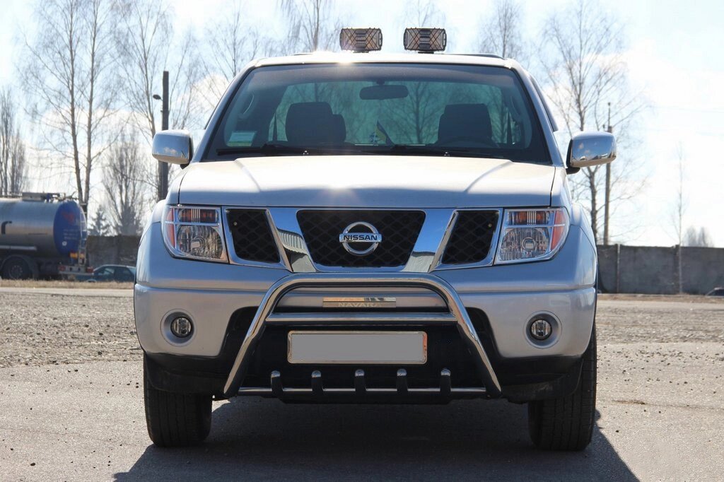 Кенгурятник WT003 (нерж) для Nissan Navara 2006-2015 рр. від компанії AUTOAS - фото 1