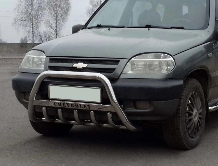 Кенгурятник WT004 (нерж) для Chevrolet Niva від компанії AUTOAS - фото 1