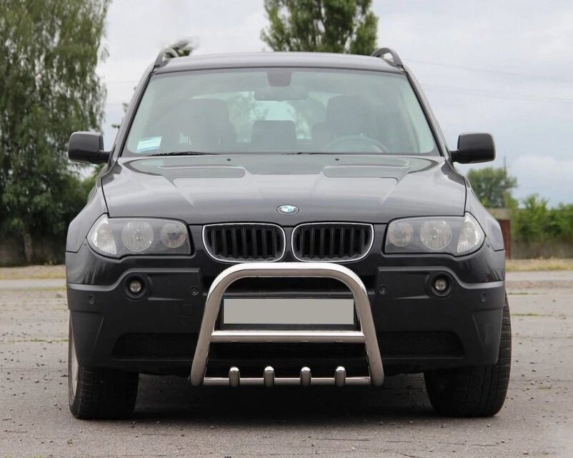 Кенгурятник з перемичкою і грилем для BMW X3 E-83 2003-2010рр.(нерж.)60 мм від компанії AUTOAS - фото 1