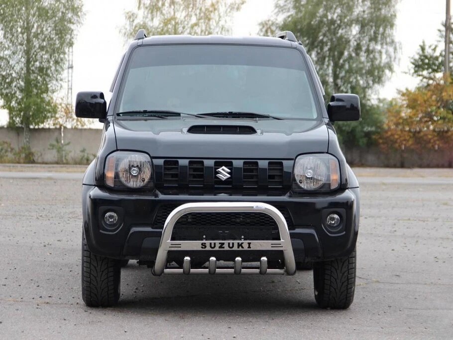 Кенгурятник з перемичкою і грилем QT006 (нерж) для Suzuki Jimny 1998-2018 рр. від компанії AUTOAS - фото 1