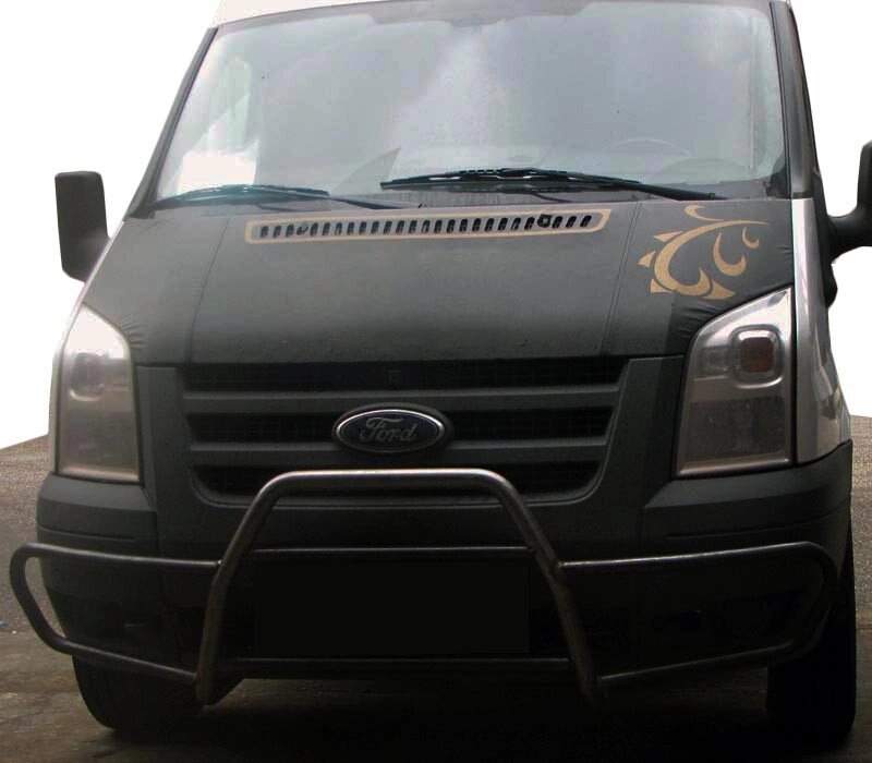 Кенгурятник з вусами WT021 (2006-2014, нерж.) для Ford Transit 2000-2014 рр. від компанії AUTOAS - фото 1