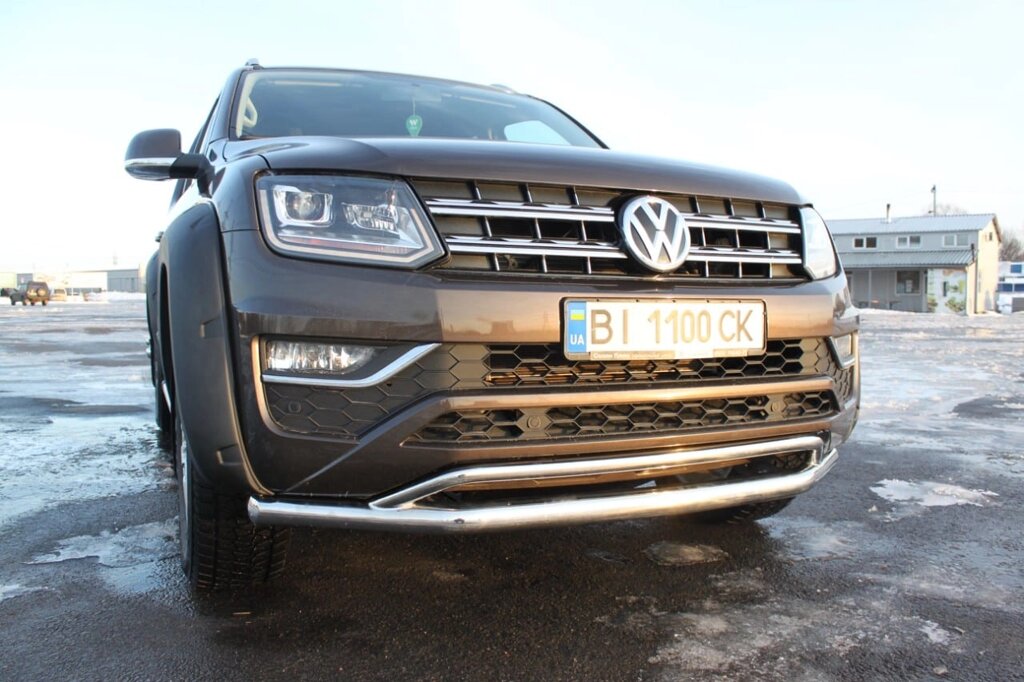 Передній захист (нерж) Volkswagen Amarok 2017+ Arrow Plus  Chrome PST 17 від компанії AUTOAS - фото 1