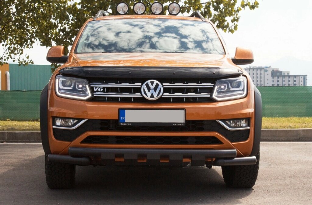 Передній захист (нерж) Volkswagen Amarok 2017+ GloCity Black від компанії AUTOAS - фото 1