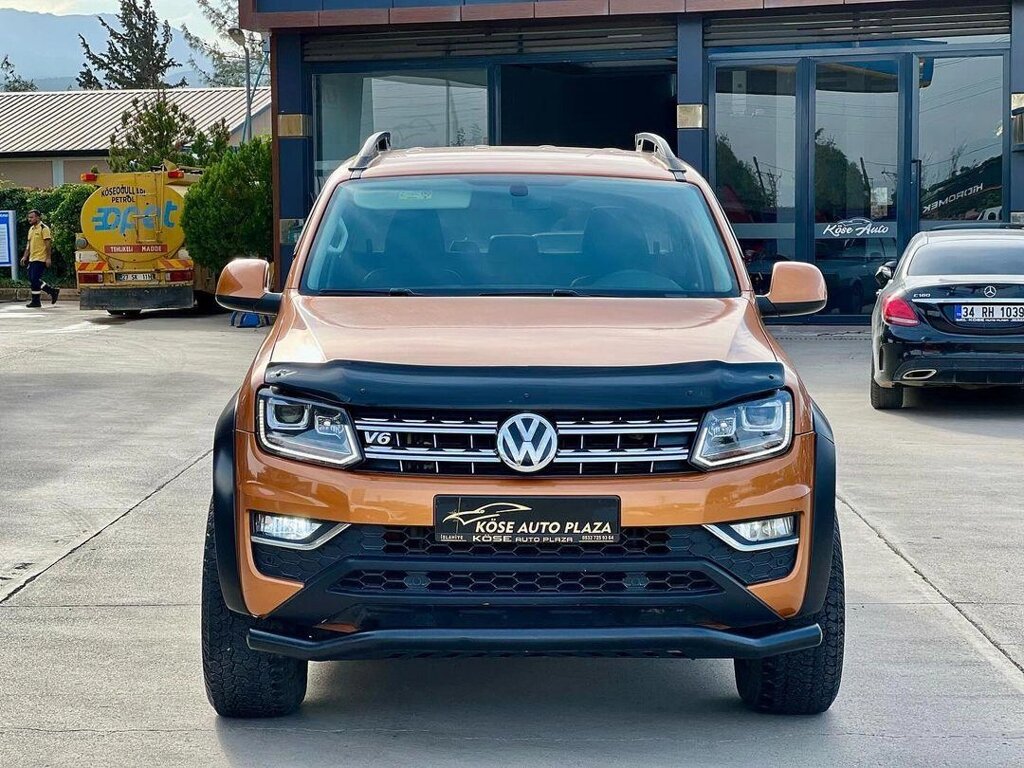 Передній захист (нерж) Volkswagen Amarok 2017+ GloPlus  Black від компанії AUTOAS - фото 1