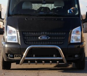 Захист переднього бампера - Кенгурятник з трубою і грилем Ford Transit (06-15)