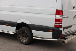 Бічні труби за заднім колесом (2 шт., нерж) Long база, 60мм для Mercedes Sprinter 2006-2018 років.