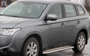 Бічний захист пороги майданчик Mitsubishi Outlander 03-06 07-11 12-14 14-16 16+ Кенгурятник дуги пороги