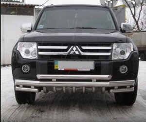 Захист переднього бампера ВУС Mitsubishi Pajero Wagon IV 2006+ Кенгурятник захист бампера дуги пороги