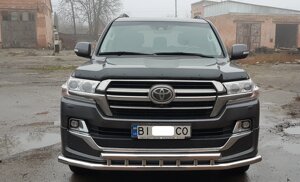 Захист переднього бампера ВУС подвійний Toyota Land Cruiser 200 2019+ Кенгурятник дуги пороги