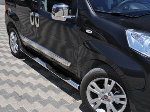 Бічні труби Ø70 (2 шт., Нерж.) для Fiat Fiorino/Qubo 2008 мм.