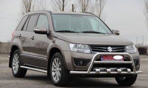 Кенгурятник + УС SHARK для Suzuki Grand Vitara 2012-2014 захист бампера дуги пороги