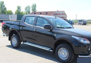 Бічний захист пороги майданчик Mitsubishi L 200 96-06 07-10 10-15 15+ Кенгурятник дуги пороги