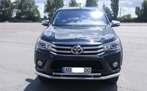 Захист переднього бампера ВУС подвійний Toyota Hilux 2015+ Кенгурятник дуги пороги