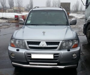 Захист переднього бампера ВУС подвійний Mitsubishi Pajero Wagon III 2000-2006 Кенгурятник дуги пороги