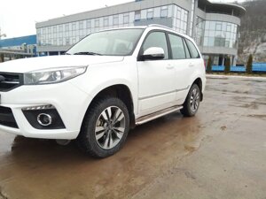 Пороги труба з листом Chery Tiggo 3 (14+)