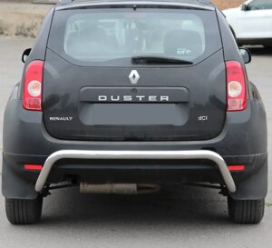 Захист заднього бампера (одинарна нержавіюча труба - одинарний вус) Renault Duster (09+)