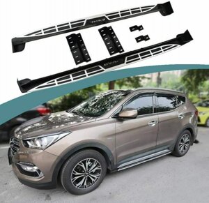 Бічні пороги OEM (2 шт.) для Hyundai Santa Fe 3 2012-2018