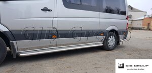 Пороги бічні труба з листом Renault Master (98-21) D60 длинная база