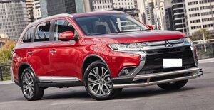 Захист переднього бампера ВУС подвійний Mitsubishi Outlander 03-06 07-11 12-14 14-16 16+ Кенгурятник дуги пороги