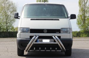 Захист переднього бампера - Кенгурятник Volkswagen T4 (90-03) з трубою та грилем