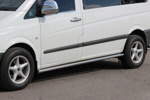 Бічні труби BB001 (2 шт., нерж.) d60, Коротка/Середня бази для Mercedes Vito W639 2004-2015рр.