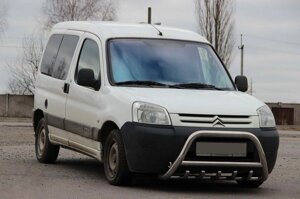 Кенгурятник WT003 (нерж.) 60 мм для Peugeot Partner 1996-2008 років.