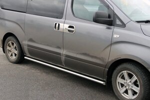 Бічні труби BB001 (2 шт., нерж.) 60 мм для Hyundai H200, H1, Starex 2008 мм.