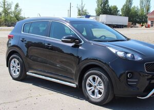 Бічний захист пороги труби Kia Sportage 2016+ кенгурятник захист задня дуги пороги