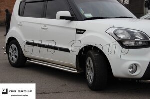 Пороги бічні труба з листом KIA Soul (08-13) D60