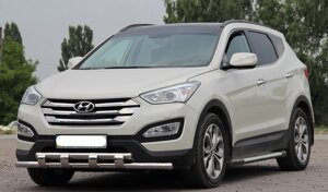 Захист переднього бампера ВУС SHARK подвійний Hyundai Santa Fe 2013-2018 кенгурятник захист бампера дуги пороги